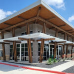 Office building with glulam columns & beams
