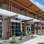 Office building with glulam columns and beams