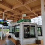 Outdoor pavilion with glulam